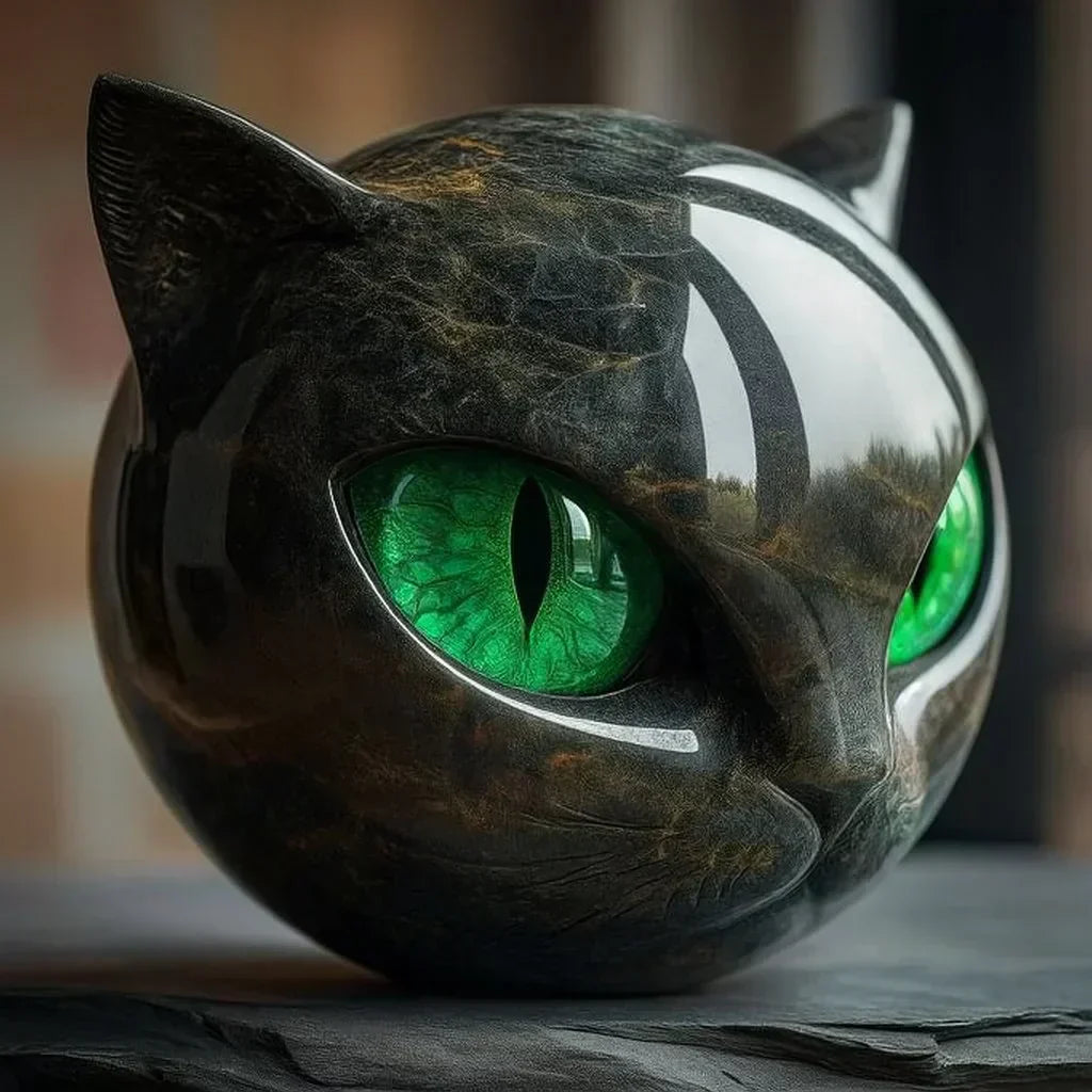 NyxCharm - Mystieke Zwarte Kattenkop Sculptuur. 5 varianten.