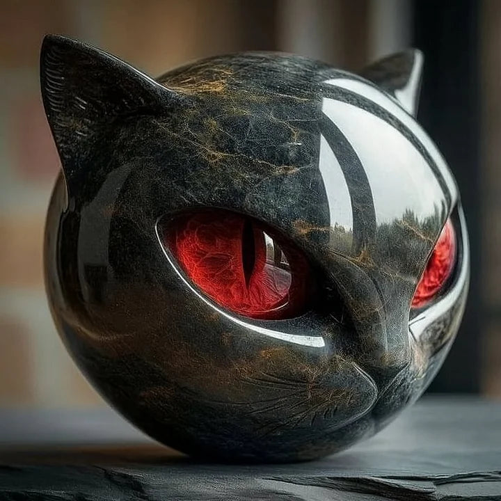 NyxCharm - Mystieke Zwarte Kattenkop Sculptuur. 5 varianten.