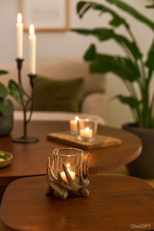 Theelichthouder gewei Lodge S (2de aankoop 30% korting)