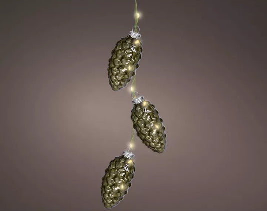 Strengverlichting dennenappel groen LED