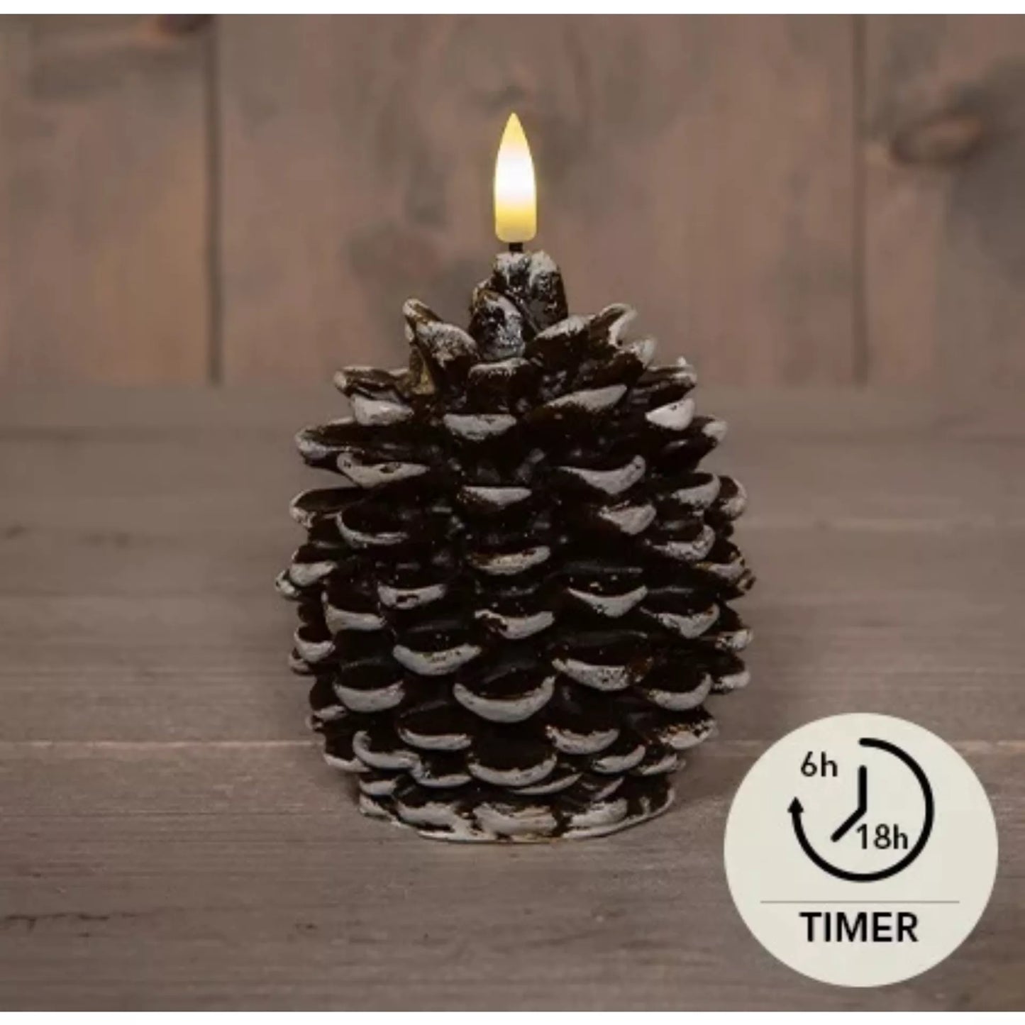 Kaars dennenappel 3D vlam(20%korting bij 2de artikel)