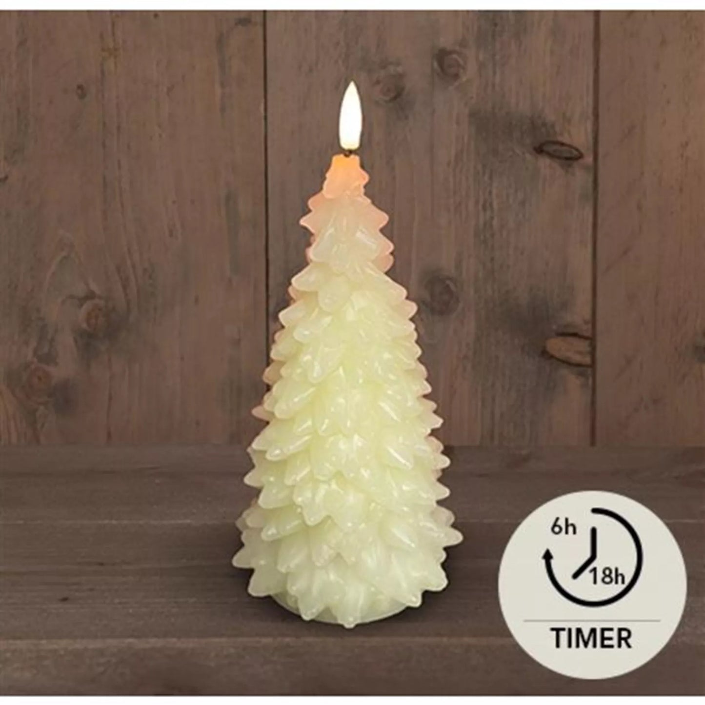 LED Kaars wax kerstboom jade (2de artikel 25% korting)