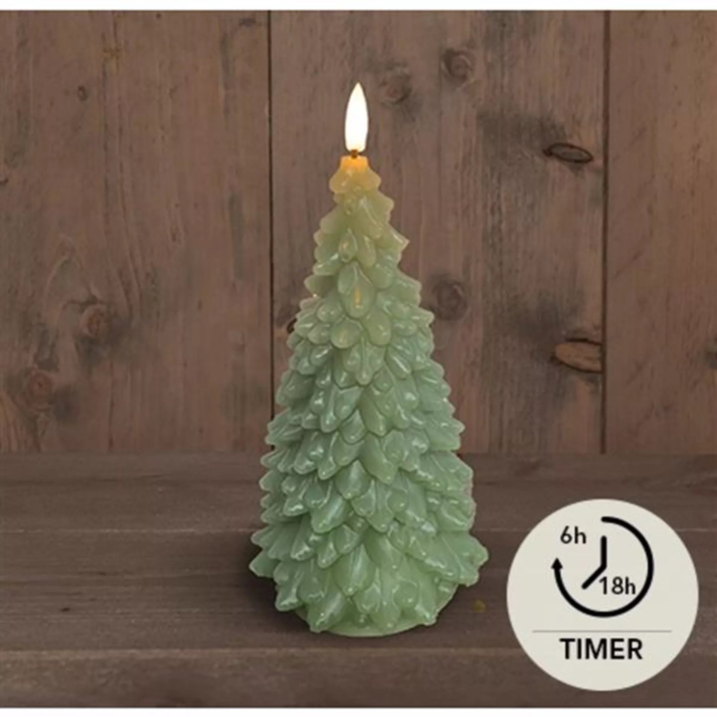 LED Kaars wax kerstboom jade (2de artikel 25% korting)