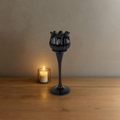 Theelichthouder Tulip zwart (30% korting 2de product)