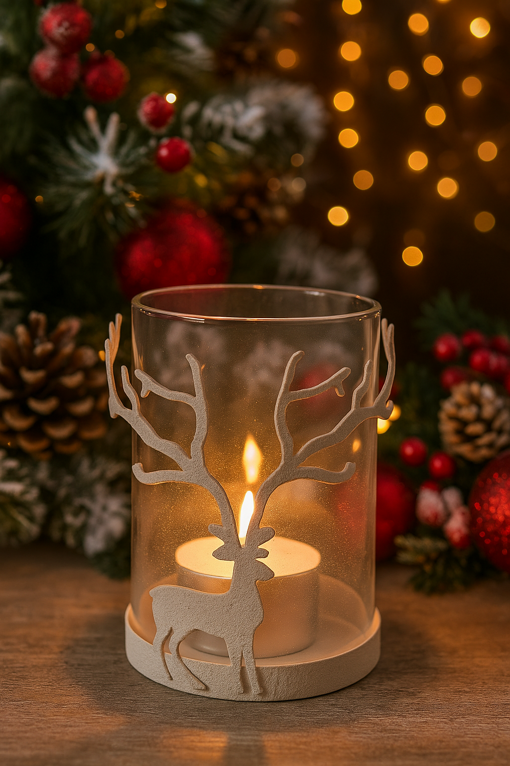 Theelichthouder rendier (20% korting bij 2de artikel)