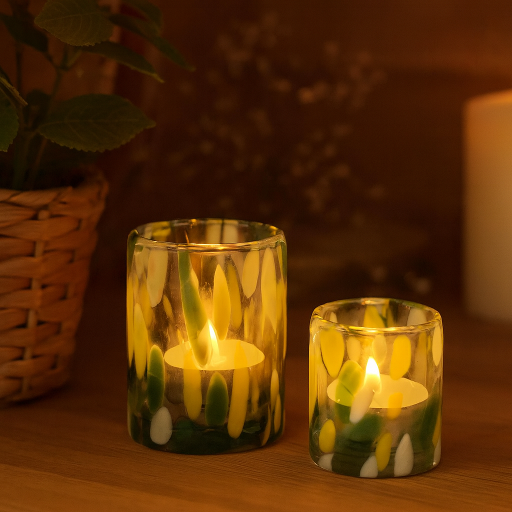 Theelicht Dots in 2 maten.