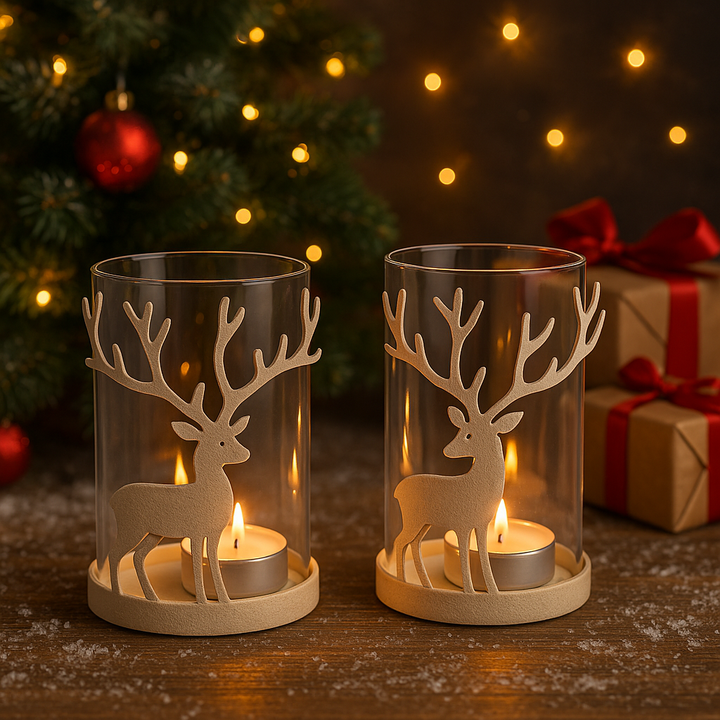 Theelichthouder rendier (20% korting bij 2de artikel)