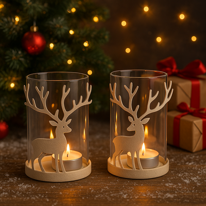 Theelichthouder rendier (20% korting bij 2de artikel)