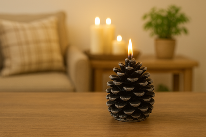 Kaars dennenappel 3D vlam(20%korting bij 2de artikel)