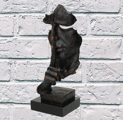 Ornament Face Polyresin Black