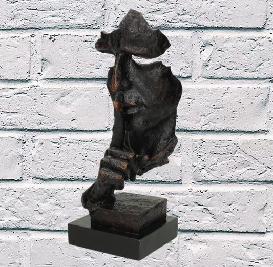 Ornament Face Polyresin Black