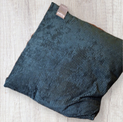Rib shiny donker groen kussen