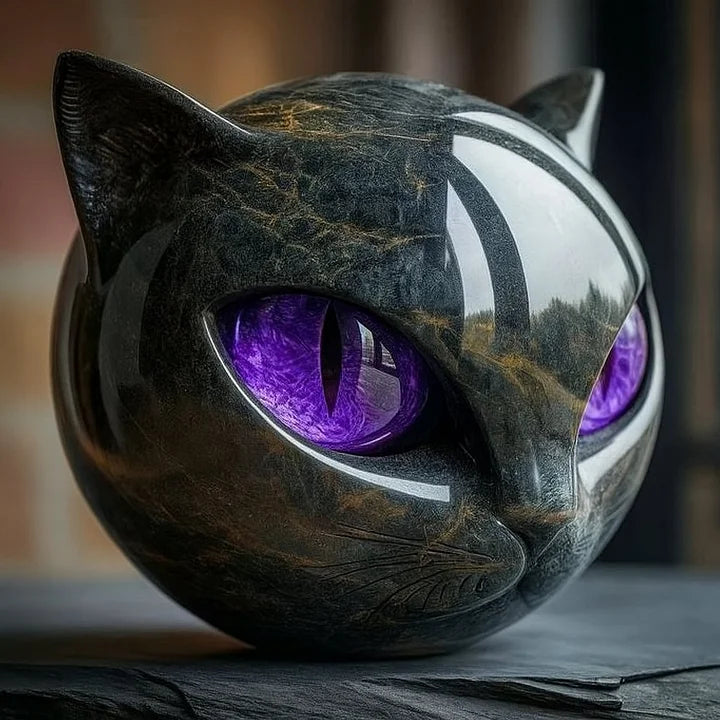 NyxCharm - Mystieke Zwarte Kattenkop Sculptuur. 5 varianten.