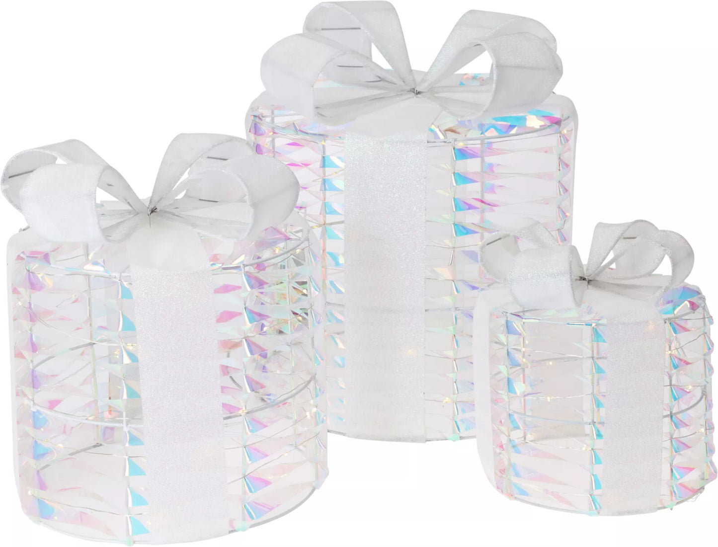 Cadeau 30cm set a 3 stuks irriserend LED