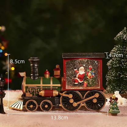 Kersttrein met kristallen bollen - Kerstman