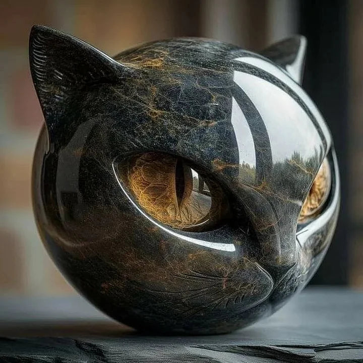 NyxCharm - Mystieke Zwarte Kattenkop Sculptuur. 5 varianten.