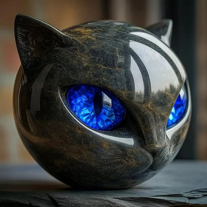 NyxCharm - Mystieke Zwarte Kattenkop Sculptuur. 5 varianten.