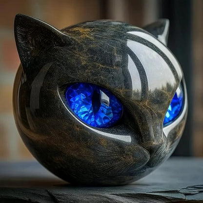 NyxCharm - Mystieke Zwarte Kattenkop Sculptuur. 5 varianten.