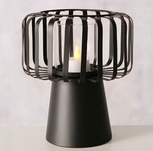 Boltze Home Windlicht zwart 18x18x21cm